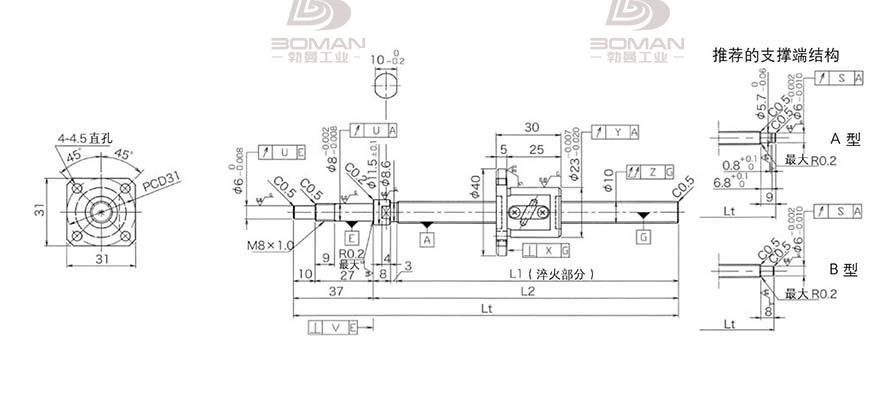 KURODA GP1002DS-EAFR-0320B-C3S 黑田丝杆型号
